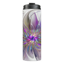 Arte de Floral Fractal Abstrata Colorida e Energét