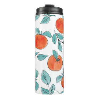 Garrafa Térmica Arte de linha laranja: padrão sem costura