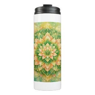 Garrafa Térmica Arte de Mandala Floral Intrincado e Elegante