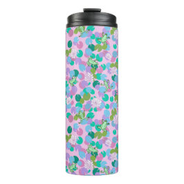 Garrafa Térmica Arte de sapo fofo tumbler com fundo rosa
