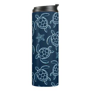 Garrafa Térmica Arte de Tartaruga Marinha em Tumbler