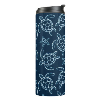 Garrafa Térmica Arte de Tartaruga Marinha em Tumbler