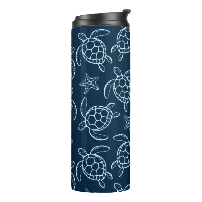 Garrafa Térmica Arte de Tartaruga Marinha em Tumbler (Giro à esquerda)