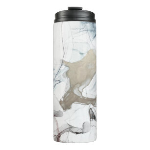Garrafa Térmica Arte de Tinta Álcool Delicada e Pontos Pretos. Céu