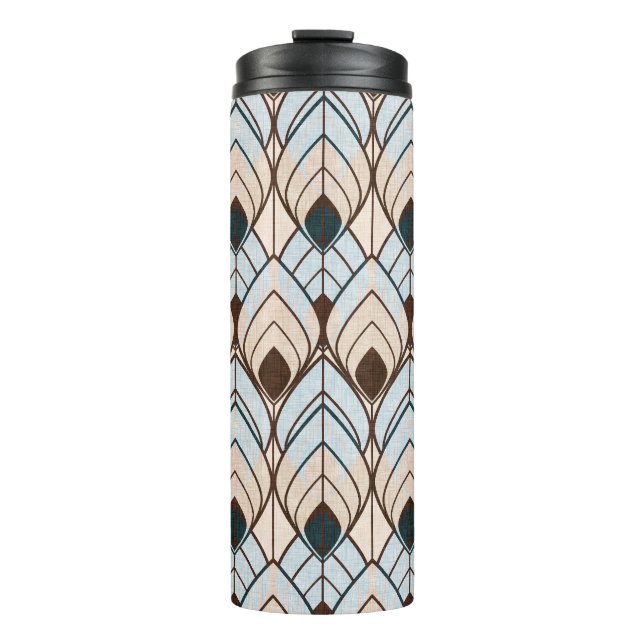 Garrafa Térmica Arte Deco: Ornamento Sem Costura Texturizado. (Frente)