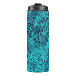 Garrafa Térmica Arte digital azul com muitas linhas mestiças/labir