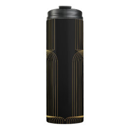 Garrafa Térmica Arte Dourada, preta, elegante, legal, única linha