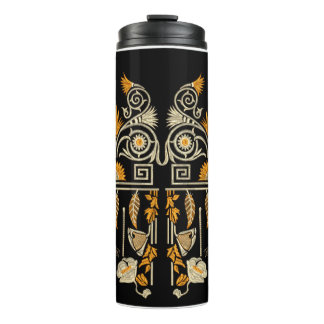 Garrafa Térmica Arte egípcia tradicional fronteira dourada crie mã