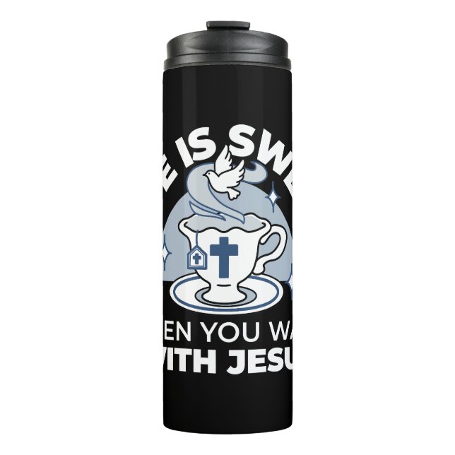 Garrafa Térmica Arte Fiável - Teacup com Cruz e Dove (Frente)