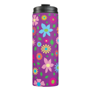 Garrafa Térmica Arte floral colorida