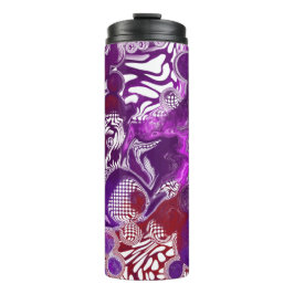 Garrafa Térmica Arte Fluida Vermelha Roxa