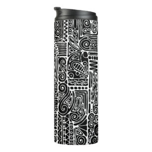 Garrafa Térmica Arte Geométrica Preto e Branco 2