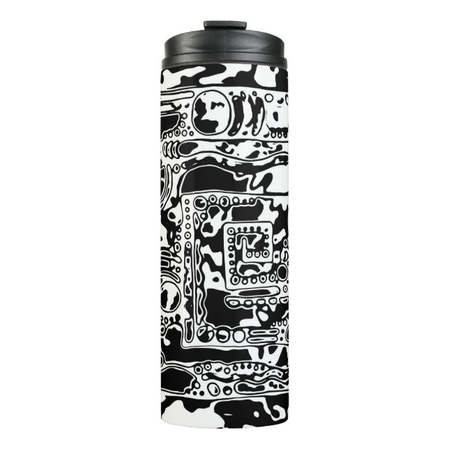 Garrafa Térmica Arte Geométrica Preto e Branco 25 (Frente)