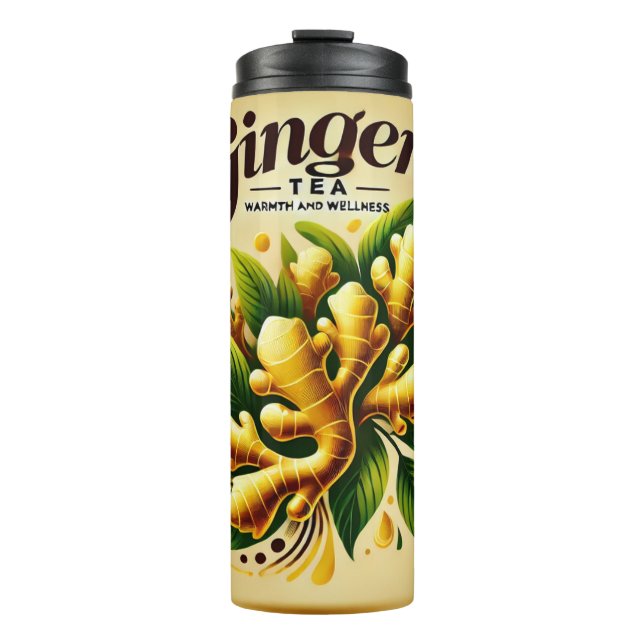 Garrafa Térmica Arte Ginger Tea Design AI (Frente)