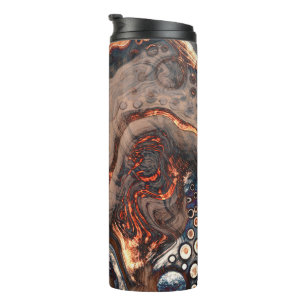 Garrafa Térmica Arte Moderna Castanho e Laranja
