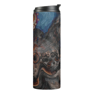 Garrafa Térmica Arte Moderna Castanho e Laranja