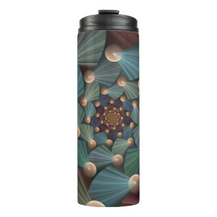 Garrafa Térmica Arte moderna do Fractal com profundidade, Brown,