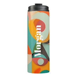 Garrafa Térmica Arte Moderna do meio século, Nome Vertical, Geomét