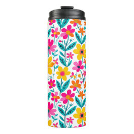 Garrafa Térmica Arte Moderna Floral Negrito
