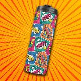 Garrafa Térmica Arte Pop de Quadrinhos