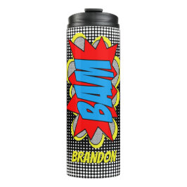 Garrafa Térmica Arte Pop de Quadrinhos Personalizados Divertidos E