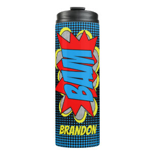 Garrafa Térmica Arte Pop de Quadrinhos Personalizados e Divertidos