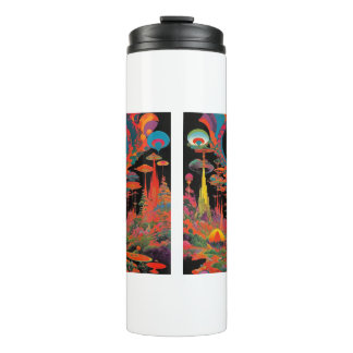 Garrafa Térmica Arte Retro Psicodélico dos Anos 60 Vintage Trippy