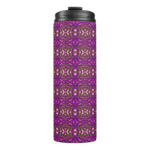 Garrafa Térmica Arte Rosa Púrpura Deco Geométrico Damas Tea