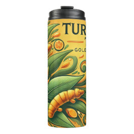 Garrafa Térmica Arte Turmeric Tea Design AI