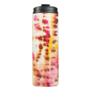 Garrafa Térmica Arte Vermelha Suja. Tie Dye Texture. Pincel cinza 