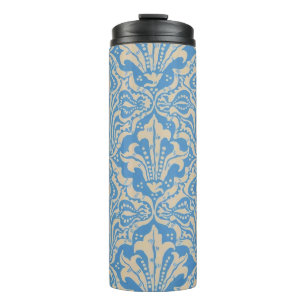 Garrafa Térmica Arte Vintage de Sementes e Flores em Azul de Walte