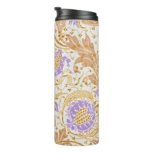 Garrafa Térmica Artes e Ofícios de Walter Crane Arte Floral Roxo