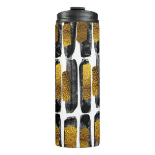Garrafa Térmica Artista dourado: Abstrato preto e Dourado