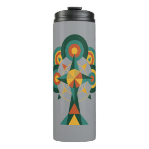 Garrafa Térmica Árvore da Vida Arte Boho Mandala