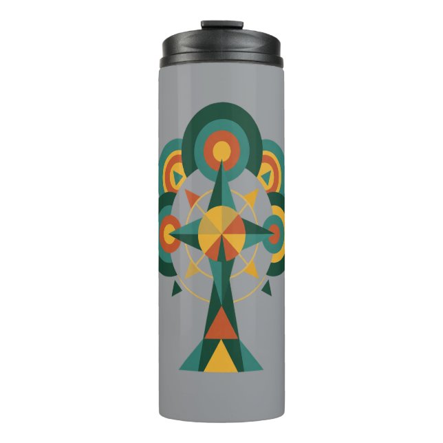 Garrafa Térmica Árvore da Vida Arte Boho Mandala (Frente)