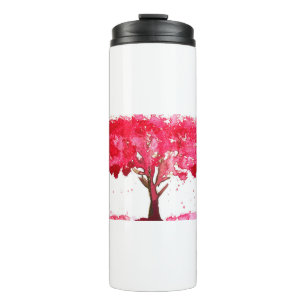 Garrafa Térmica Árvore de cereja rosa-cinzenta