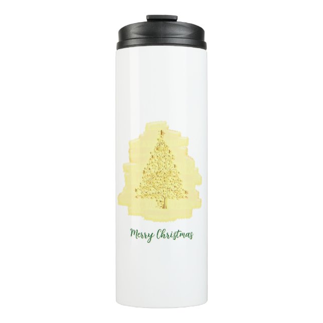 Garrafa Térmica Árvore de Natal amarela (Frente)