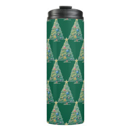 Garrafa Térmica Árvore de Natal Colorida