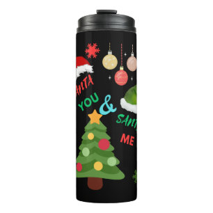 Garrafa Térmica Árvore de Natal com chapéu de Papai Noel