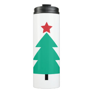 Garrafa Térmica Árvore de Natal com Greve Vermelha e Verde