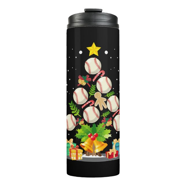 Garrafa Térmica árvore de natal de beisebol (Frente)