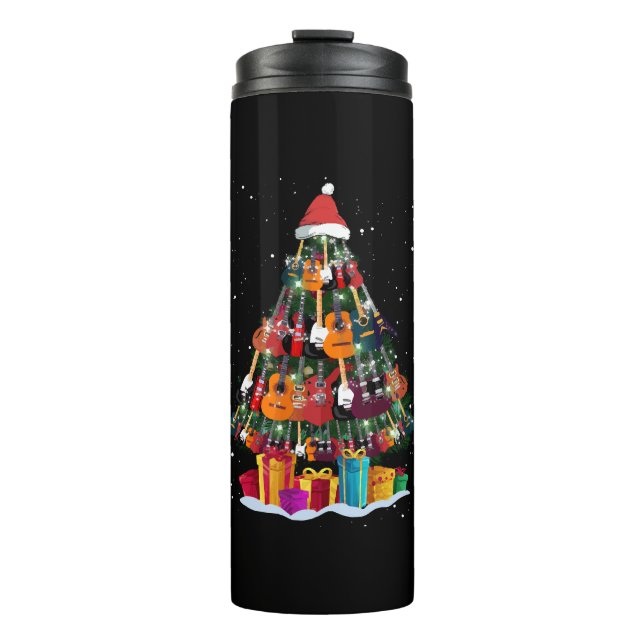 Garrafa Térmica Árvore de Natal de Guitarra Engraçada (Frente)