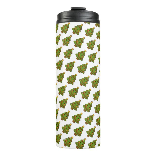 Garrafa Térmica Árvore de Natal de Kawaii Cute (Frente)