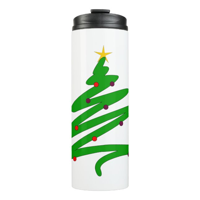 Garrafa Térmica Árvore de Natal Minimalista Verde (Frente)