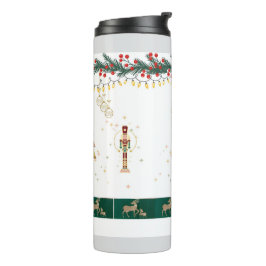Garrafa Térmica Árvore de Natal, neve, papel de embrulho de veados