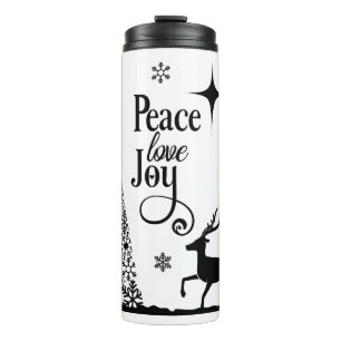 Garrafa Térmica Árvore personalizada de férias de alegria de paz