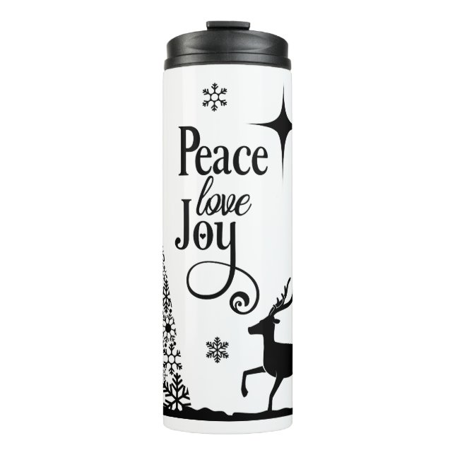 Garrafa Térmica Árvore personalizada de férias de alegria de paz (Frente)