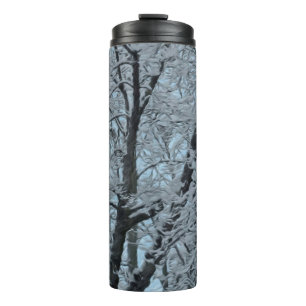 Garrafa Térmica Árvore Térmica Grande em Neve e Céu Azul
