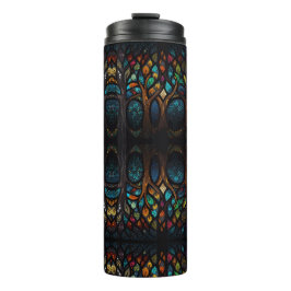 Garrafa Térmica Árvore viva Folhas coloridas do mosaico Vidro manc