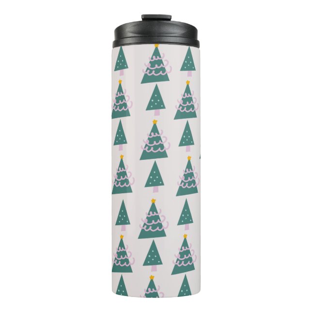Garrafa Térmica Árvores Bonitas Dodles Verdes Rosa (Frente)